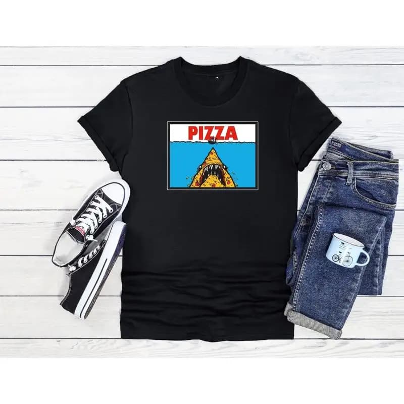 Pizza Shark T-Shirt Funny Graphic Men Women Unisex Shirt Hoodie Baseball 4245
