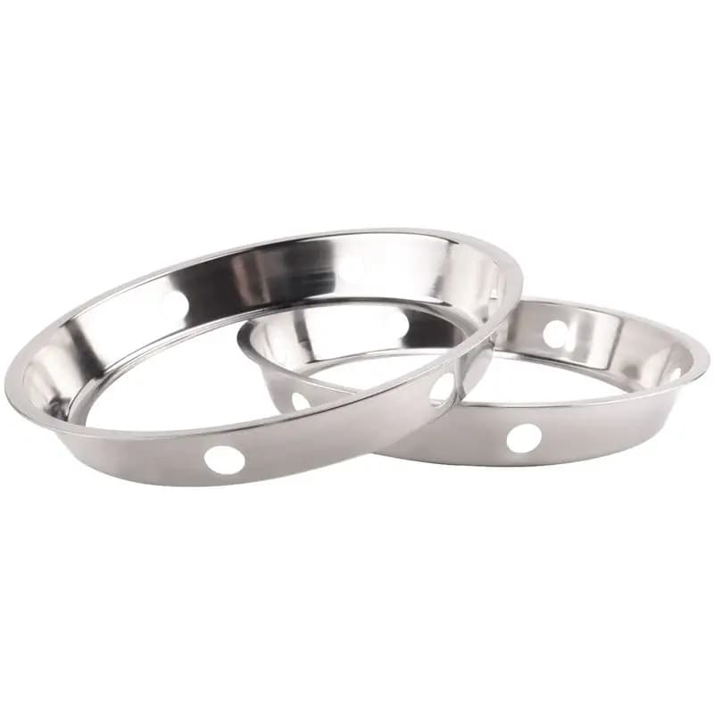 AEE2-2PCS Stainless Steel Wok Ring with Wok Rack Round Bottom 10,43X11.8 Inch Universal Inch Size for Gas Cooking Pans