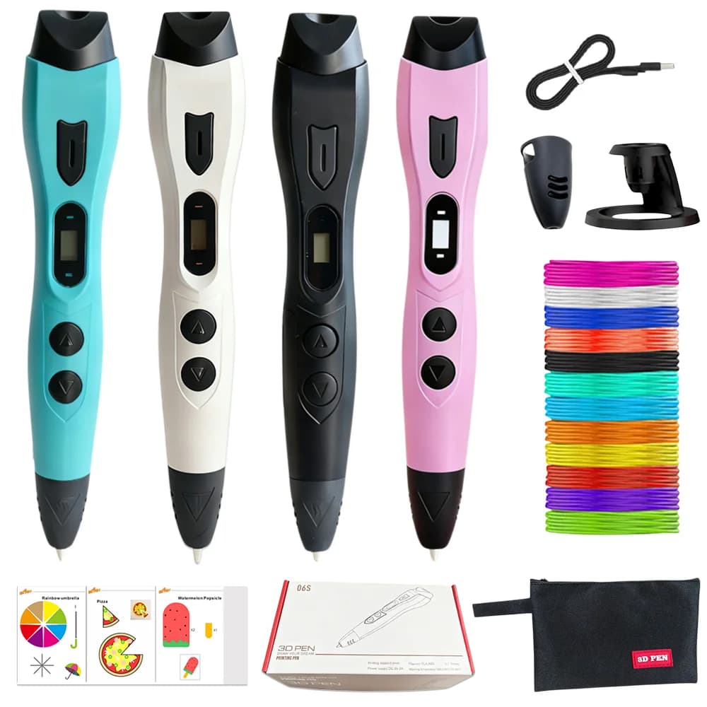 Upgraded 3D Printing Pen LCD Display 3d Pen Set with PLA Filament for Kids Chidren Birthday Christmas Creative DIY Gift