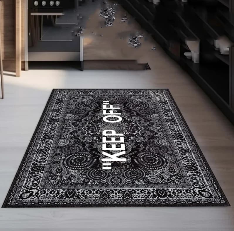 Keep-Off Classic Dark Grey Carpet, Modern Living Room Mat, Decorative Home Carpet, Living Room Mat, Gift, Modern Carpets, Keep-Off Mat