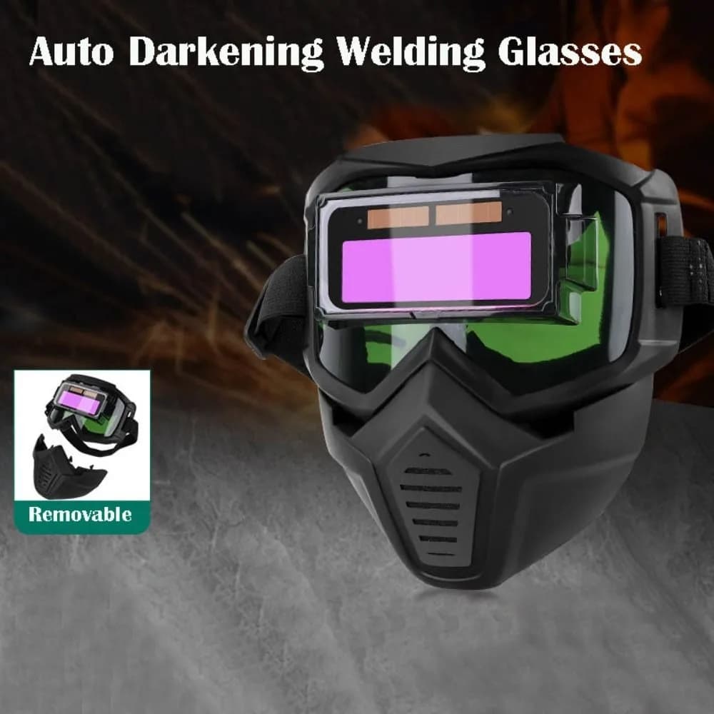 Auto Darkening Welding Glasses Adjustable Band Split Type Welder Mask Detachable Impact Resistant Face Protector