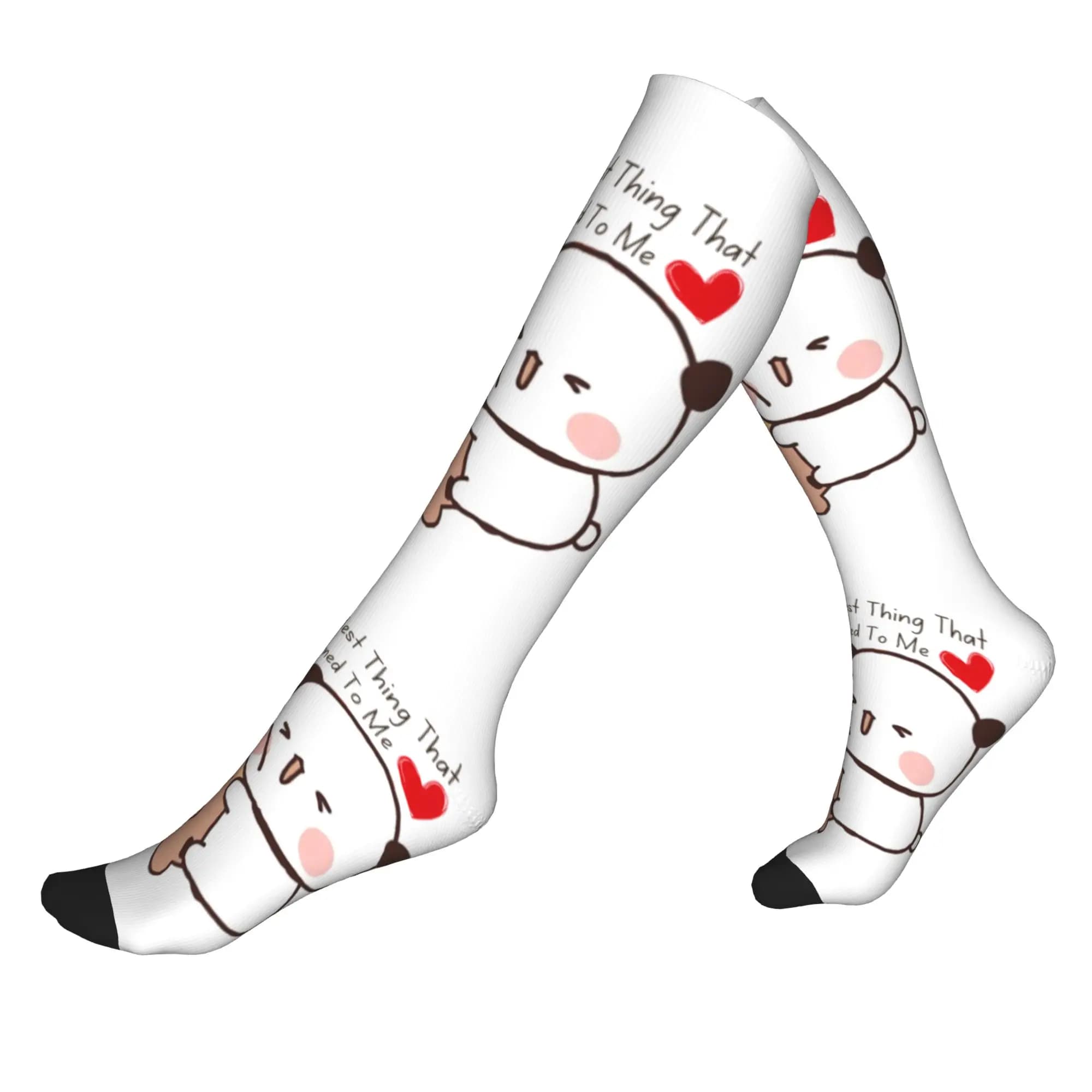 Calzini eleganti da uomo alla moda Bubu Dudu Panda e Brownie Bear, calzini sportivi unisex caldi e confortevoli con stampa 3D, calzini sportivi a compressione