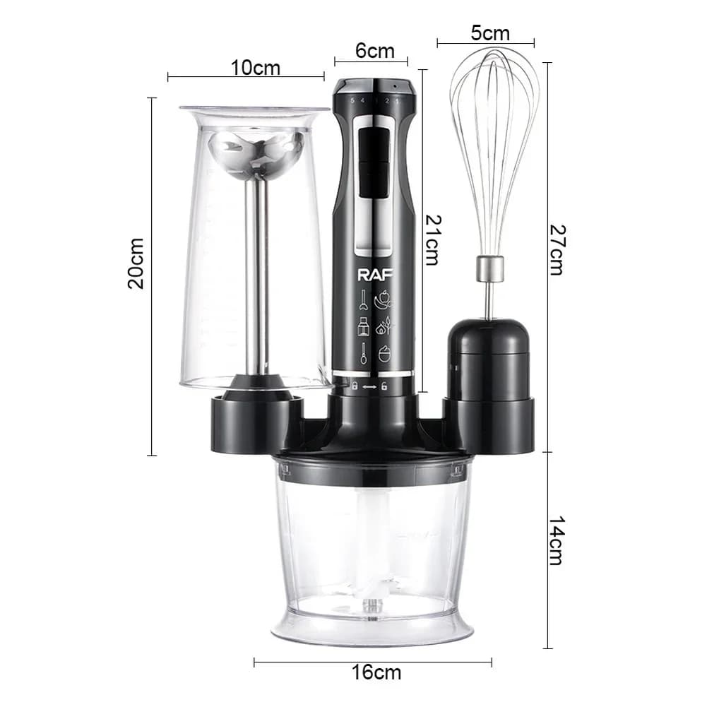 Mano ad immersione ​ frullatore Funzionalità quattro in uno Potenza motore 1600 W per spremitura, macinazione di carne, parti di cucina per montare le uova