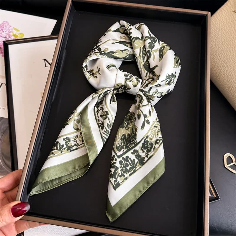 Hijab Fashion Scarf Silk Women's Shawl Wraps Bandana Headband Ribbon Handkerchief Designer Headscarf Brands Hair Bands