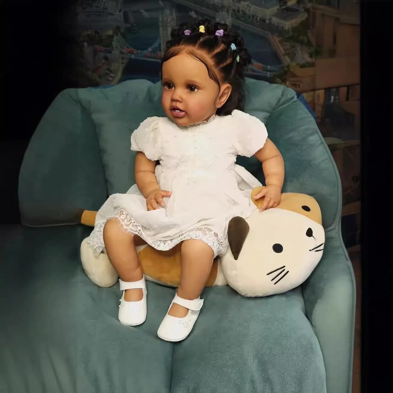 Bambola Reborn NPK da 24 Pollici - Lottie, Bambina Neonata con Pelle Marrone Scura, Principessa Realistica, Morbida al Tatto, Bambola Artistica 3D
