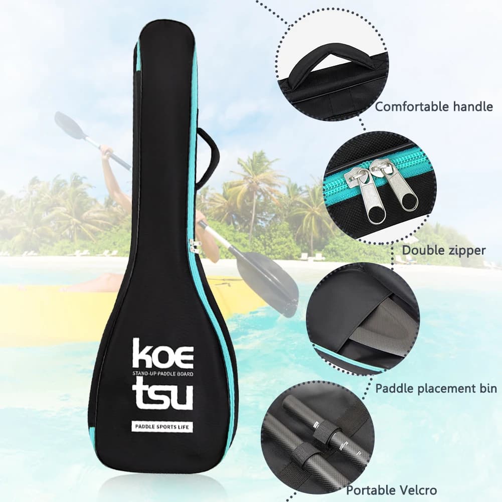 Borsa a tracolla portatile per protezione pagaia, con chiusura a cerniera, a doppio strato, per canoa e kayak, accessori per barche