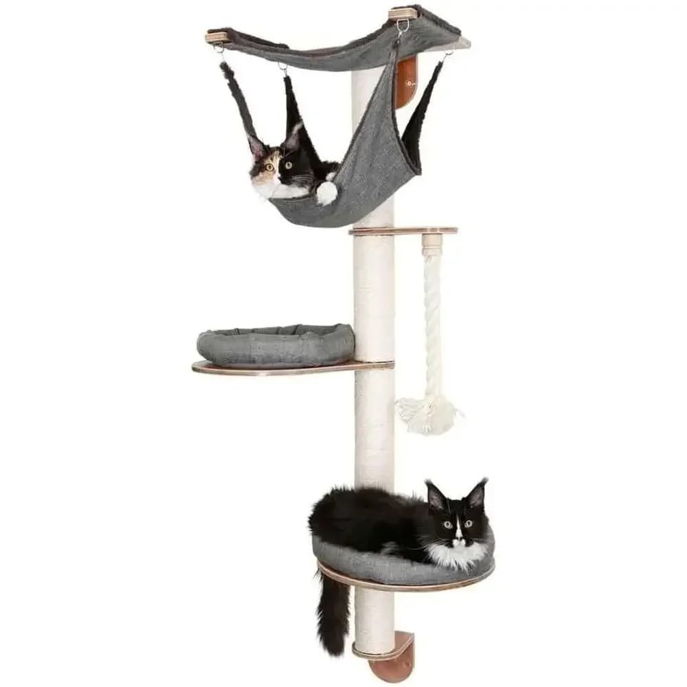 Wall-Mounted Grey Cat Tree, 140 x 75 cm, Pro Design