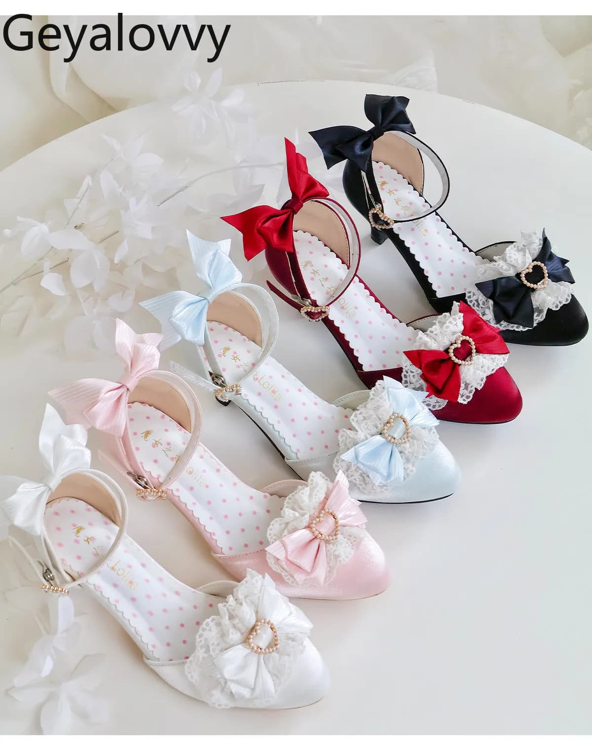 Sandali Originali Stile Lolita con Tacco Alto, Fiocco in Pizzo e Punta Affusolata, Scarpe Eleganti da Donna, Moda Primavera Autunno 2026 Nuova Collezione