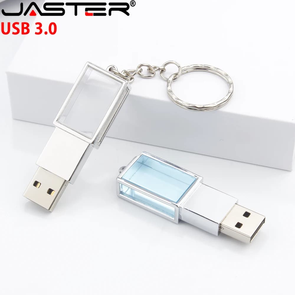 Chiavetta USB 3.0 in Cristallo Blu, Memoria Flash 128GB 64GB, Regalo Creativo, Dispositivo di Archiviazione, Pendrive, Chiavetta USB