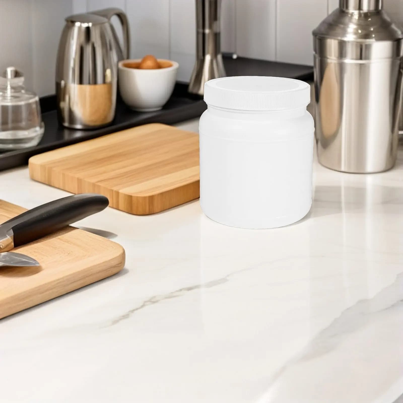Barattolo Ermetico in Plastica, Contenitore Sigillato a Bocca Larga per Conservazione Polveri, Proteine del Latte, Barattoli Ermetici da Cucina e Viaggio con Coperchi