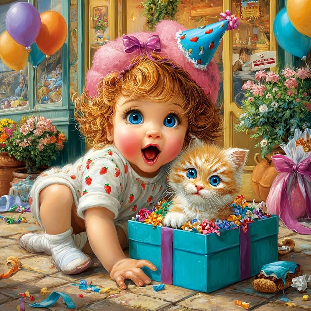 EverShine Kit Pittura Diamante Fai da Te Ragazza con Gatto 5D Full Drill Mosaico Gattino Ricamo Regalo Artigianato e Materiali Artistici Fatto a Mano