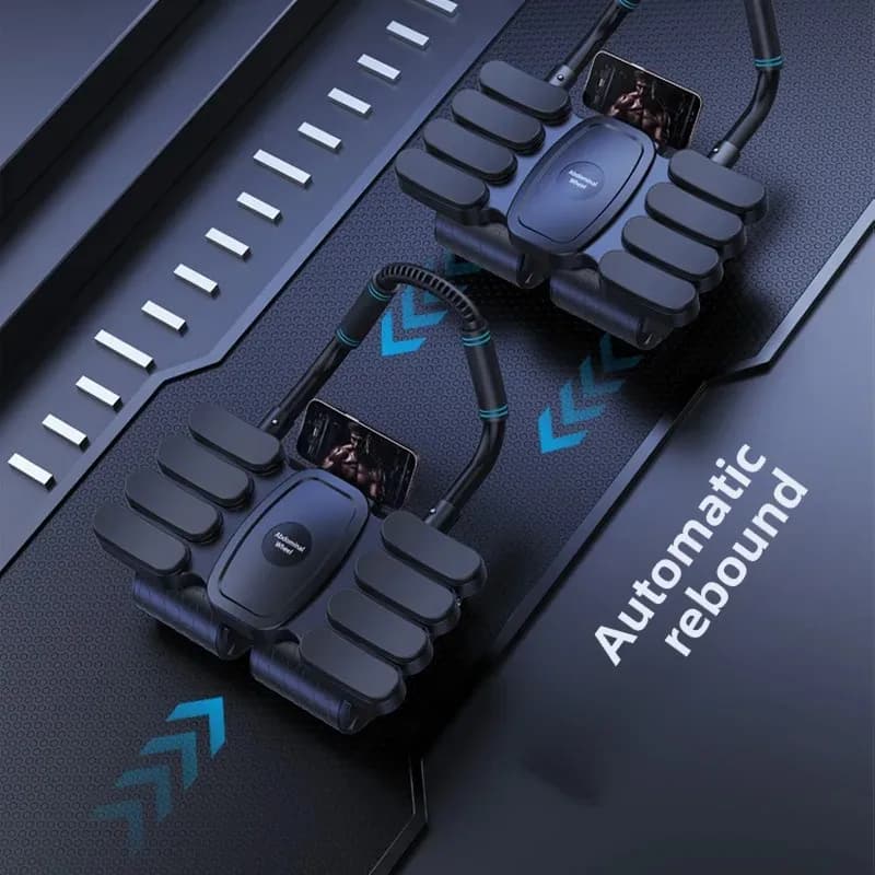 4‑Wheel 8‑Point Support Automatic Rebound Ab Rollers, Abdominal Muscle Compression Trainer, Portable Home Core Fitness Equipment