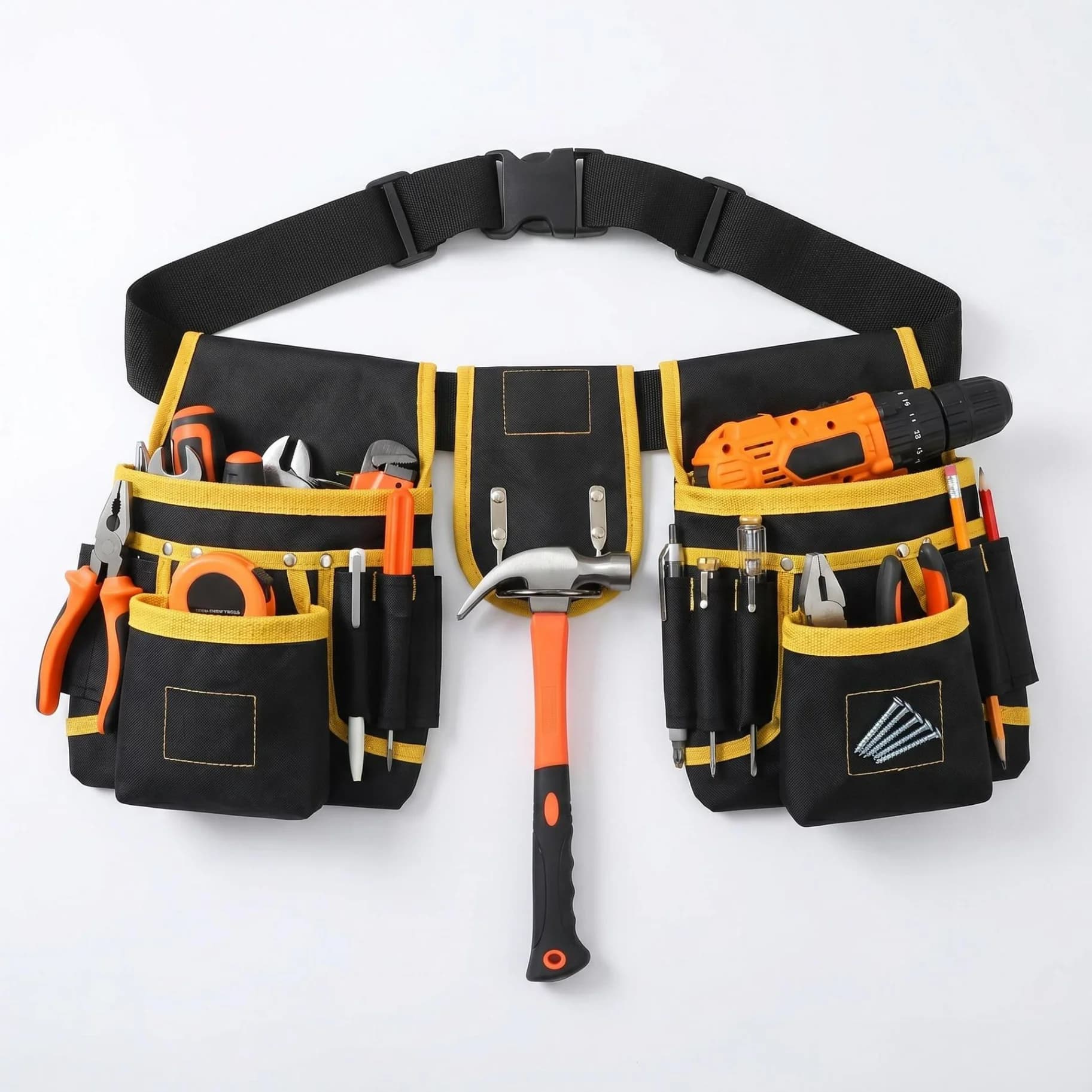 XMSJ Tool Belt Bag Utility Belt Adjustable Pockets Tool Belts Detachable Work Pouch Bag Heavy Waist Apron Versatile Pouch