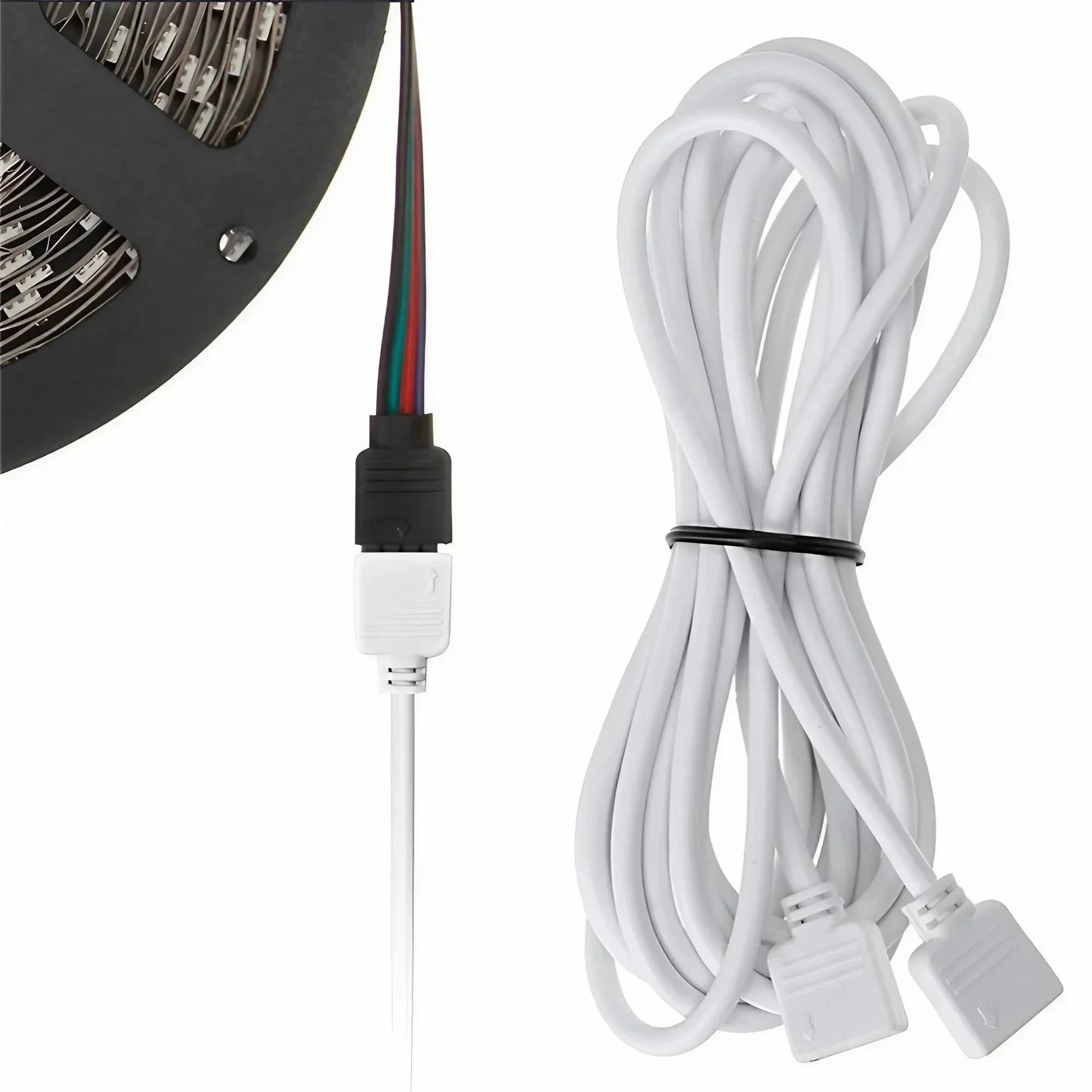 4Pin RGB LED Connector Extension Cable for 5050 3528 LED Strip Lighting Flexible Wire Cord