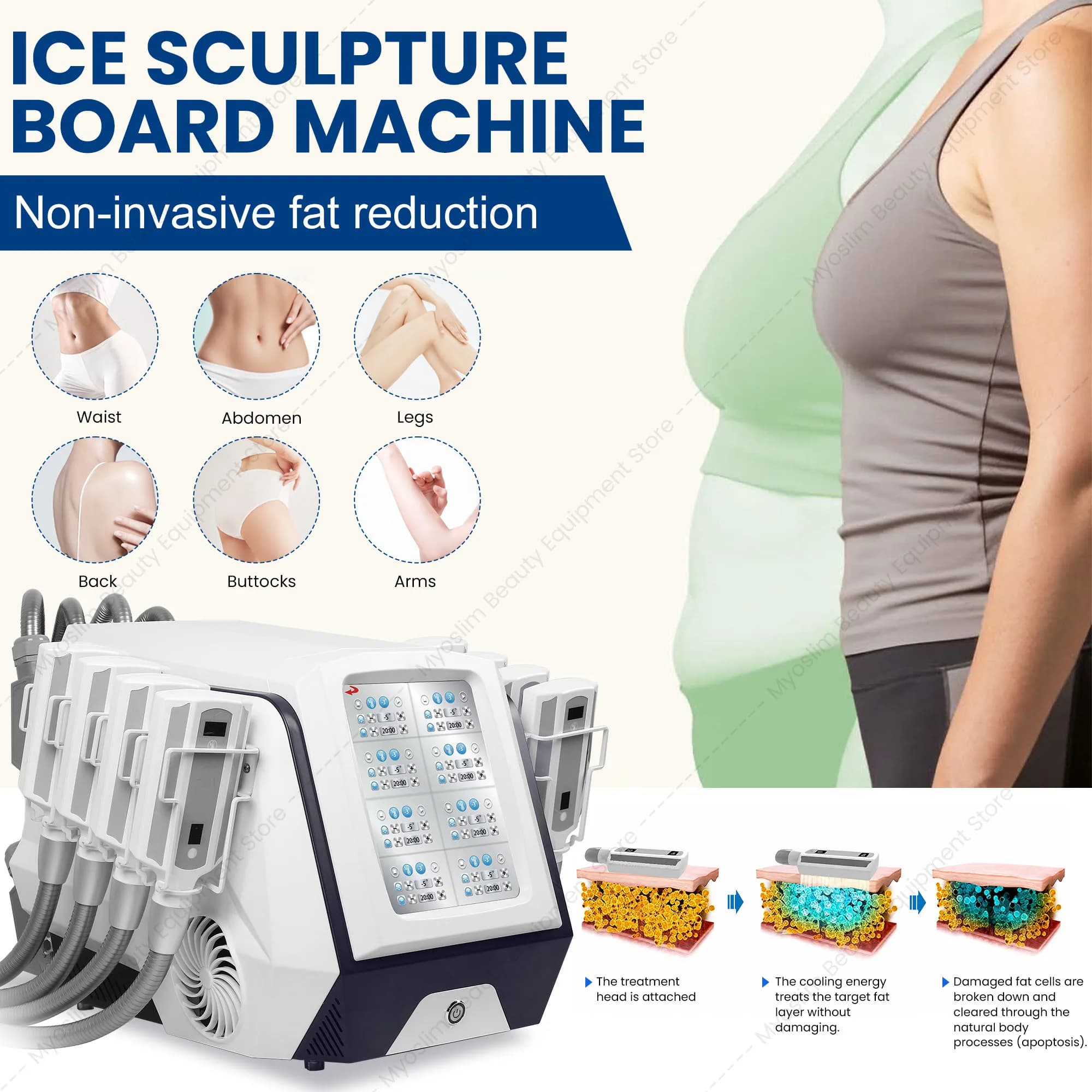 Cryo Plates Ems 8 Plates Cool Tech Fat Freezing Machine Weight Loss Machine Cryo Plate Fat Freeze Machine Cryo Slimming