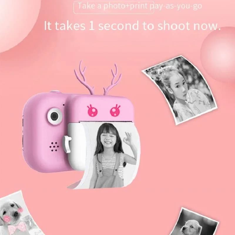 1080P HD Toy Camera Children Outdoor Parent-Child Interaction Records Toy Camera Portable Thermal Print Camera Children Gift