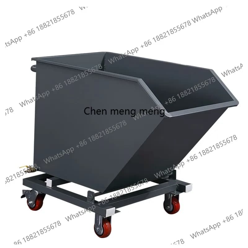 Accessorio per Carrello Elevatore con Cassone Ribaltabile Autocaricante da 2-5 Metri Cubi, Contenitore Impilabile per Riciclaggio Rifiuti e Uso Industriale