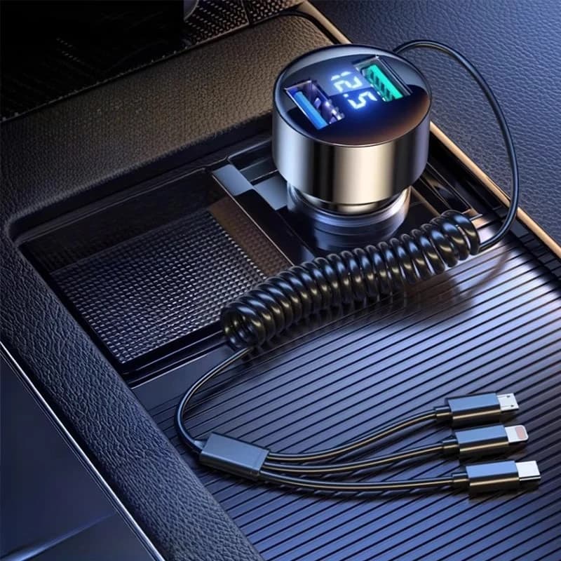 Car Charger One To Three Super Fast Charging Mobile Phone Cigarette Lighter Conversion Plug Car Charger Usb Interface Body Kits
