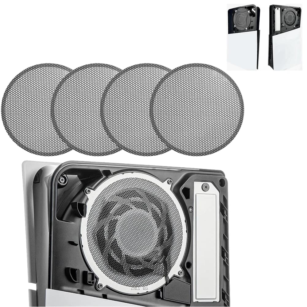 4 pezzi per PS5 Slim Heatsink Fan filtro antipolvere ventilazione traspirante antipolvere con prese d'aria di raffreddamento per accessori di gioco Slim PS5