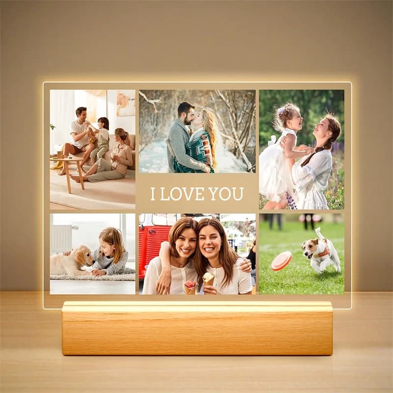 Cornici personalizzate con foto Cornice per foto personalizzata con luce notturna Regali personalizzati per lei, coppia, fidanzato, fidanzata