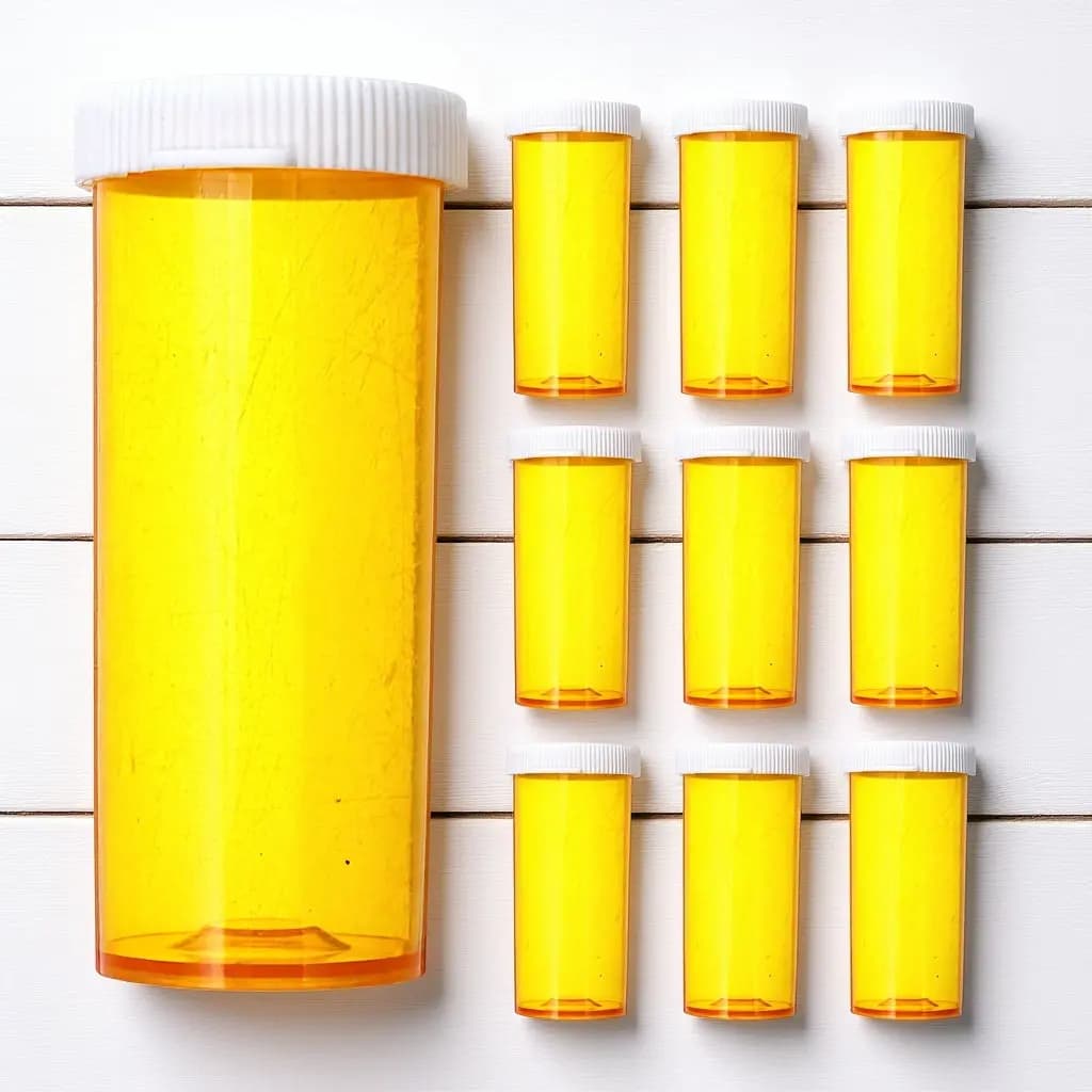 10 Pezzi Contenitori Vuoti per Pillole, Flaconi in Plastica per Integratori, Impermeabili e Sigillati, Design Compatto per Vitamine Quotidiane, Capsule, Olio di Pesce