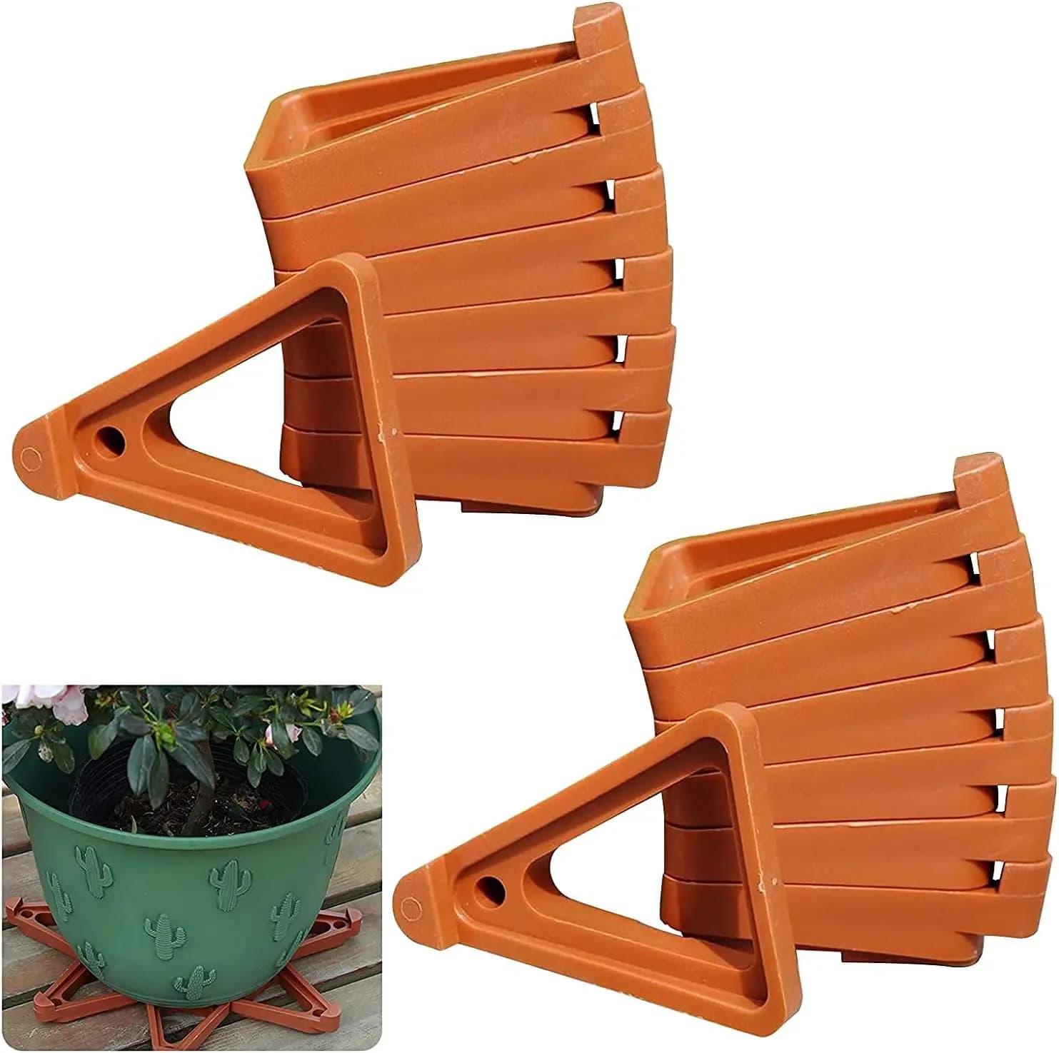Plant Pot Feet, Invisible Flower Pot Risers DIY Combination Triangle Toes Pot Lifters Supports Potted Plant Stand