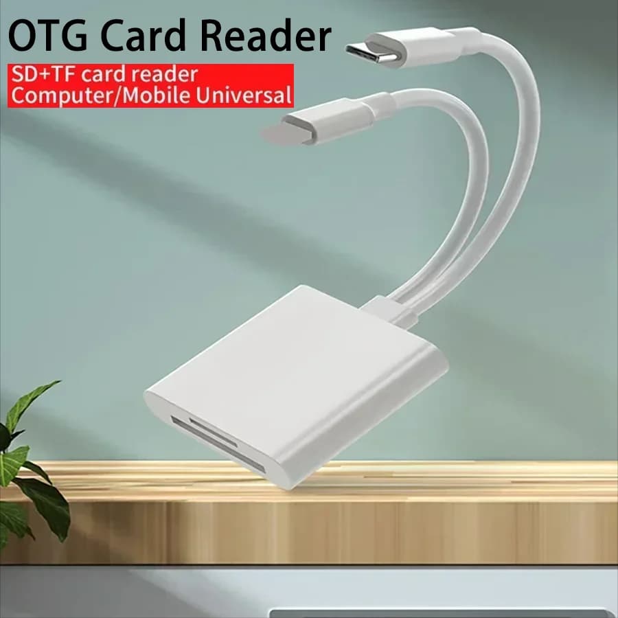 Lettore di schede OTG 2 in 1 Tipo C Lettore di schede IOS a doppia interfaccia Adattatore per scheda di memoria SD TF Adatto per telefoni cellulari e computer