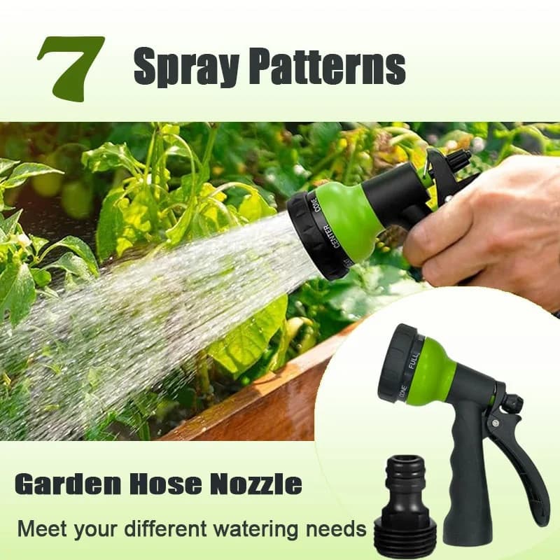 Garden irrigation spray gun with 7 adjustable models, durable and non-slip plastic, for plants, lawn, car wash and cleaning