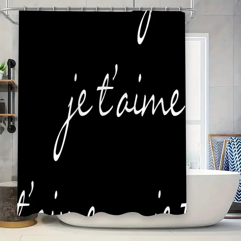 Tenda da doccia a righe verdi blu Decorazione da bagno impermeabile per bagni per bambini Accenti bianchi (39 pollici per 72 pollici)