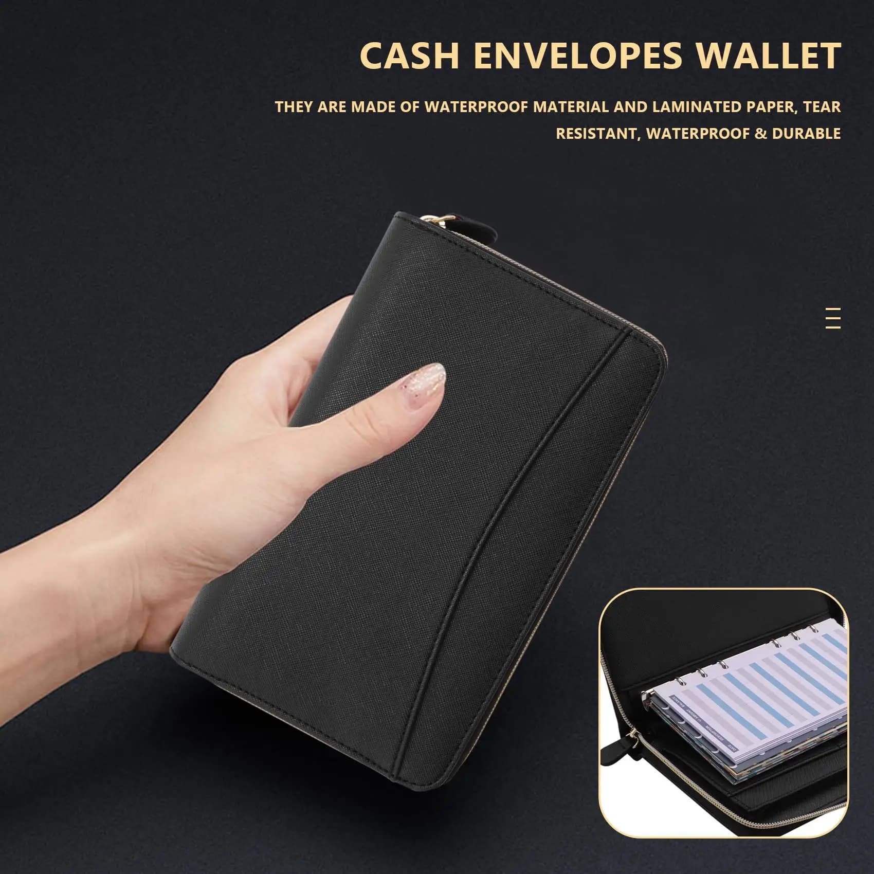 Super Sale All-In-One Cash Envelopes Wallet System with 12 Budget Envelopes and 12 Budget Sheets for Financial Planner