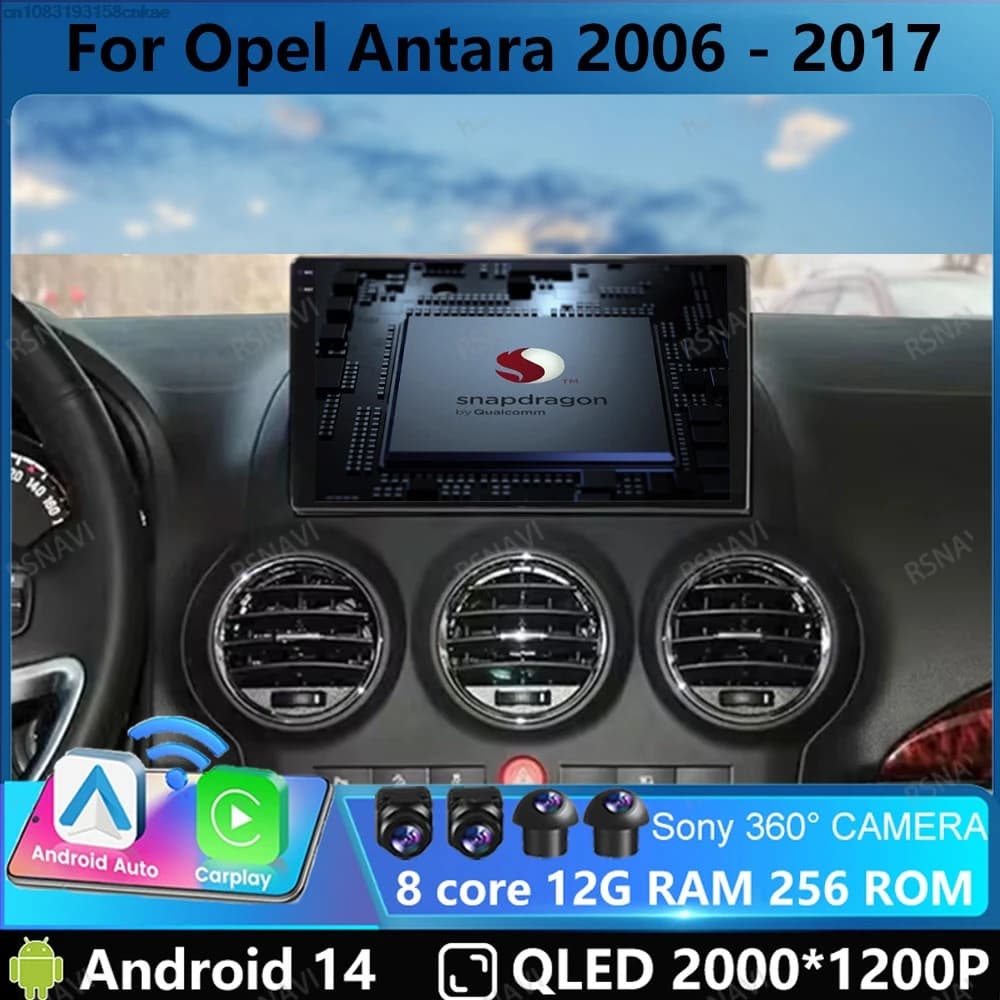 Auto Radio Andoird 14 Per Opel Antara 2006 - 2017 Multimedia Wireless Carplay Auto 5G WIFI Stereo DVD GPS di Navigazione BT DSP 2 DIN