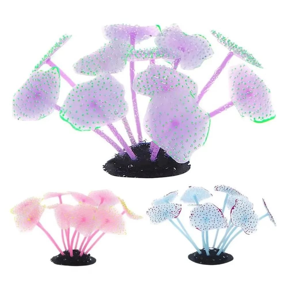 Artificial Coral in Bright Silicone, Soft and Realistic Coral Plants, Bright Underwater Ornament for Aquarium and Fish Bath