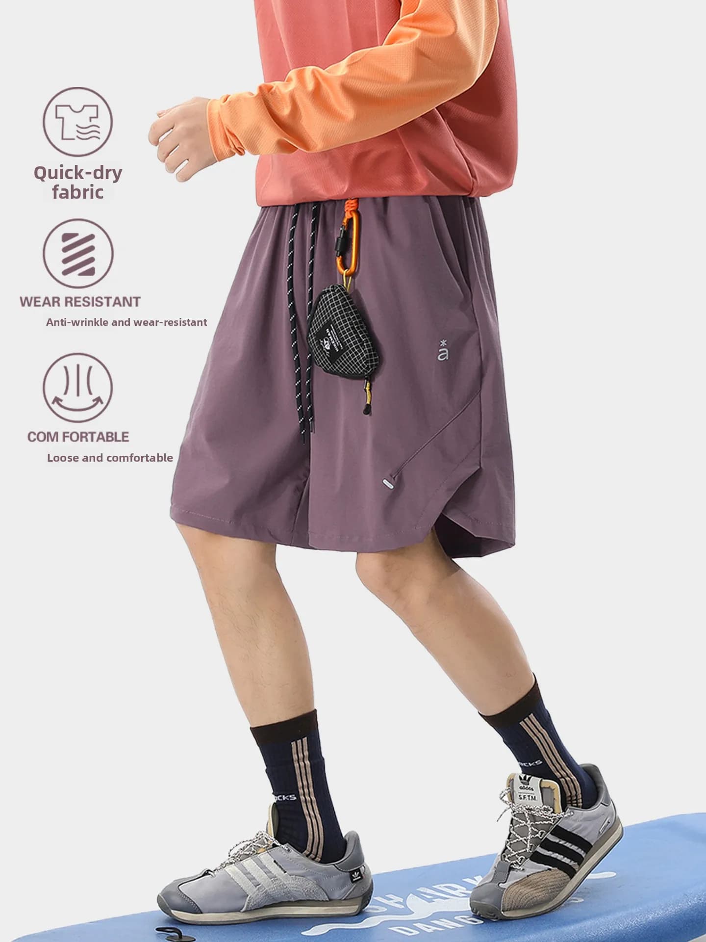Pantaloncini Sportivi da Escursionismo ad Asciugatura Rapida per Uomo e Donna, Estivi, Traspiranti, Versatili, da Lavoro e Spiaggia, Lunghezza Cinque Quarti