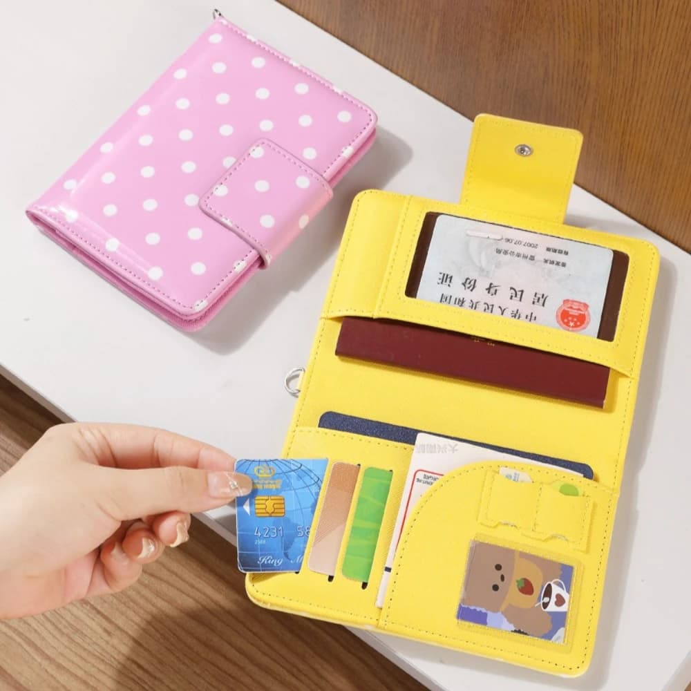 Korean Style New Travel Passport Holder Multi-Card Slot Card Bag Women Wallet Multi-Functional Document Bag Passport Storage Bag