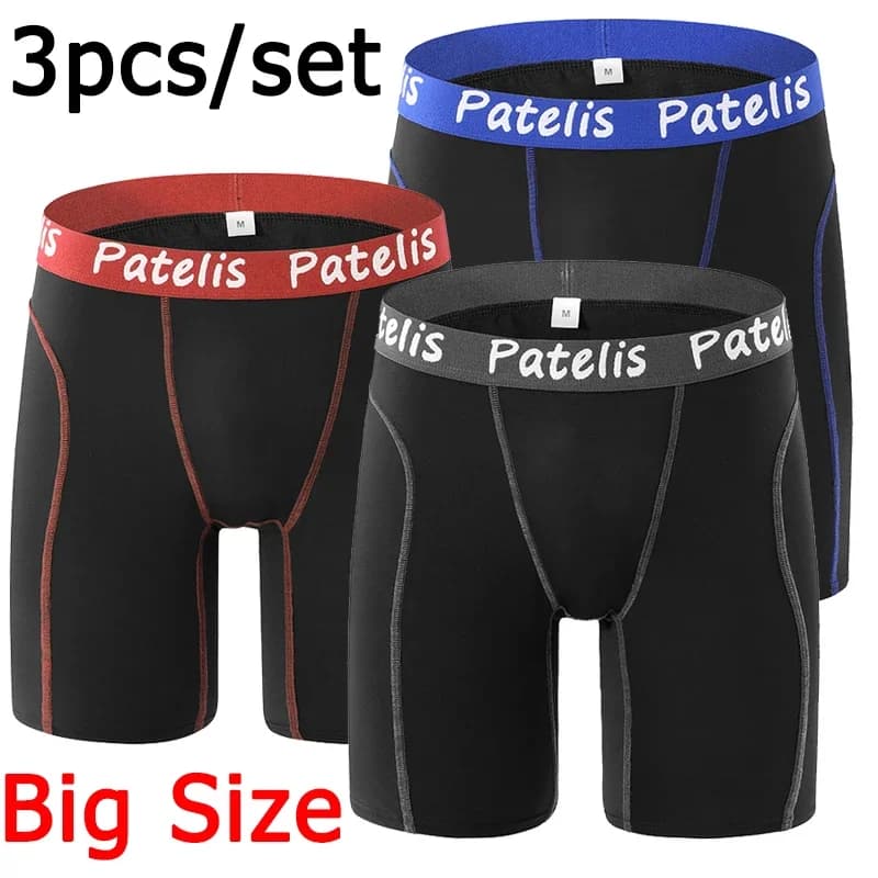 3 pieces/set men's boxer size strong 5XL underwear boxer for 80-170 kg large comfortable cycling shorts boxer