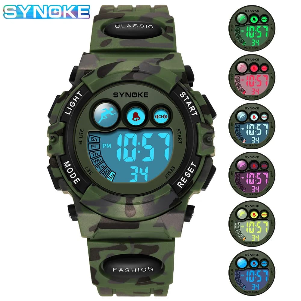 SYNOKE Kids sports watches Colorful electronic watches Waterproof 50M Kids digital watch for girls