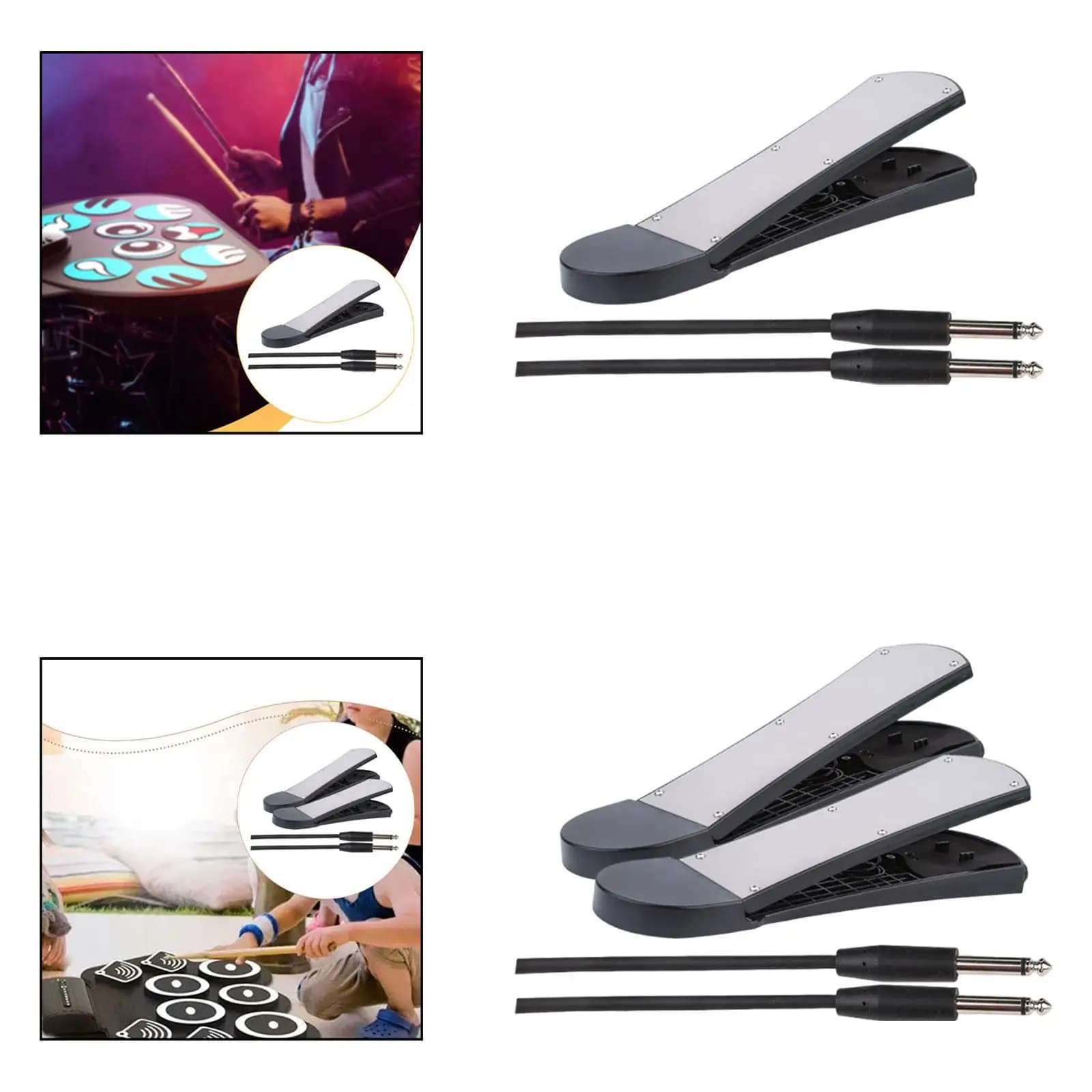 Pedale per batteria Roll Up Kick Pad Cavo compatibile con attrezzatura a percussione in plastica metallica per esercitarsi con set di batteria