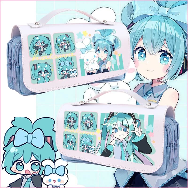 Hatsune Miku Figure Anime Periferico Cartoon Cantante virtuale Astuccio per matite Astuccio per studenti multifunzionale Regalo per bambini per studenti