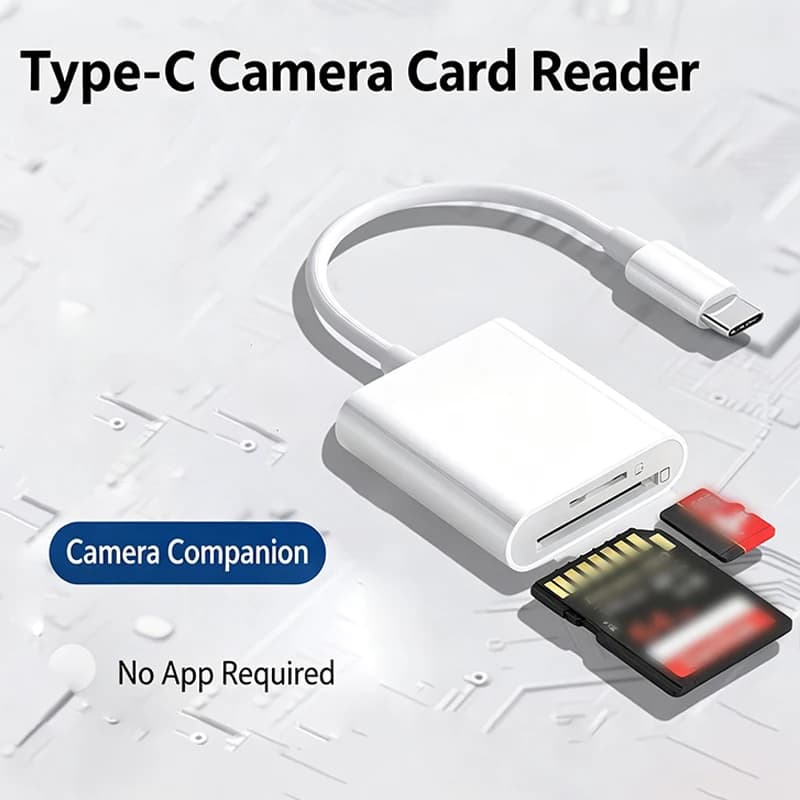 2 In 1 SD TF Card Reader For iPhone 15 16 17 Pro Max USB-C Camera Adapter For Samsung
