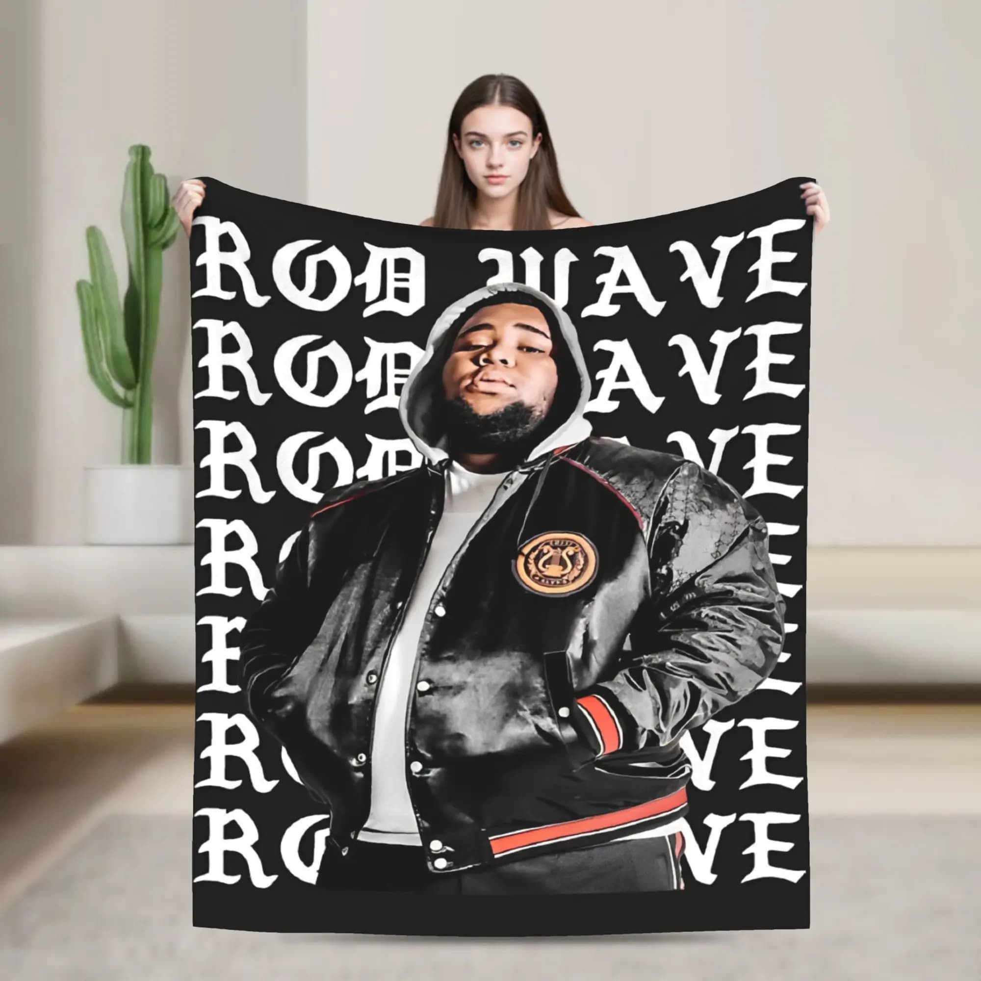 Rapper rod wave Blanket Travel Flannel Throw Blanket For Couch Chair Sofa Bed Soft Custom Quality Bedspread Gift
