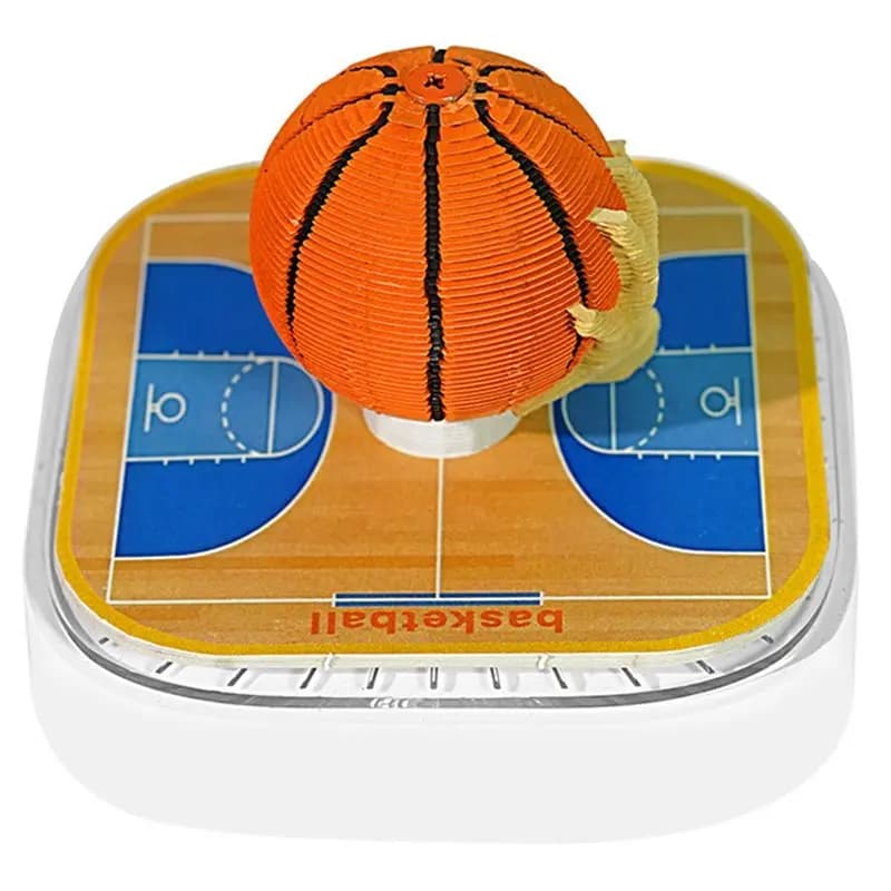 Calendario da Tavolo AU61-2026, Decorazione 3D a Forma di Albero con Pallone da Basket, Ornamento 3D da Scrivania
