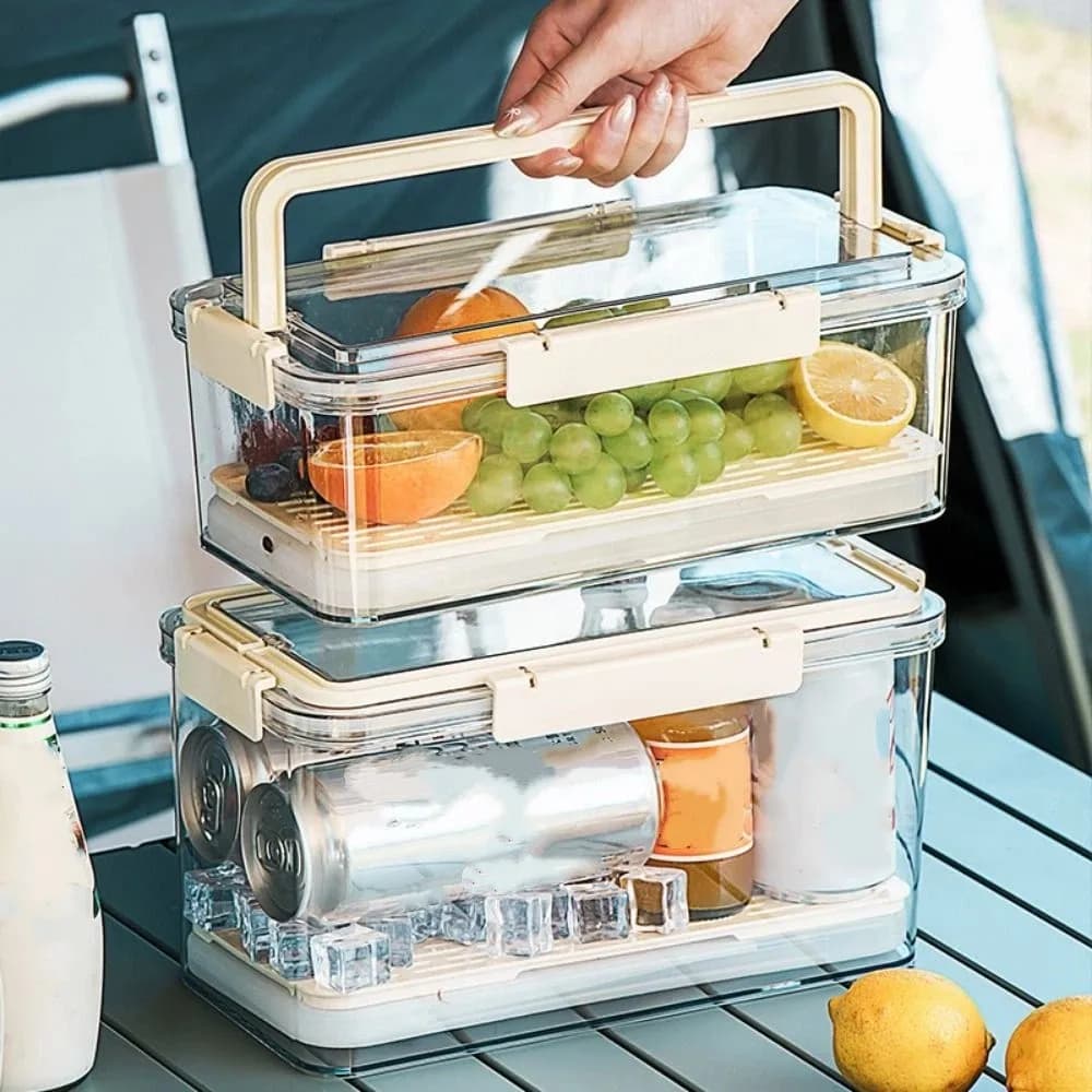 Clear Fruit Storage Container Fresh-Keeping Airtight Fresh Food Container with Lid Moisture-Proof Meal Prep Lunch Box