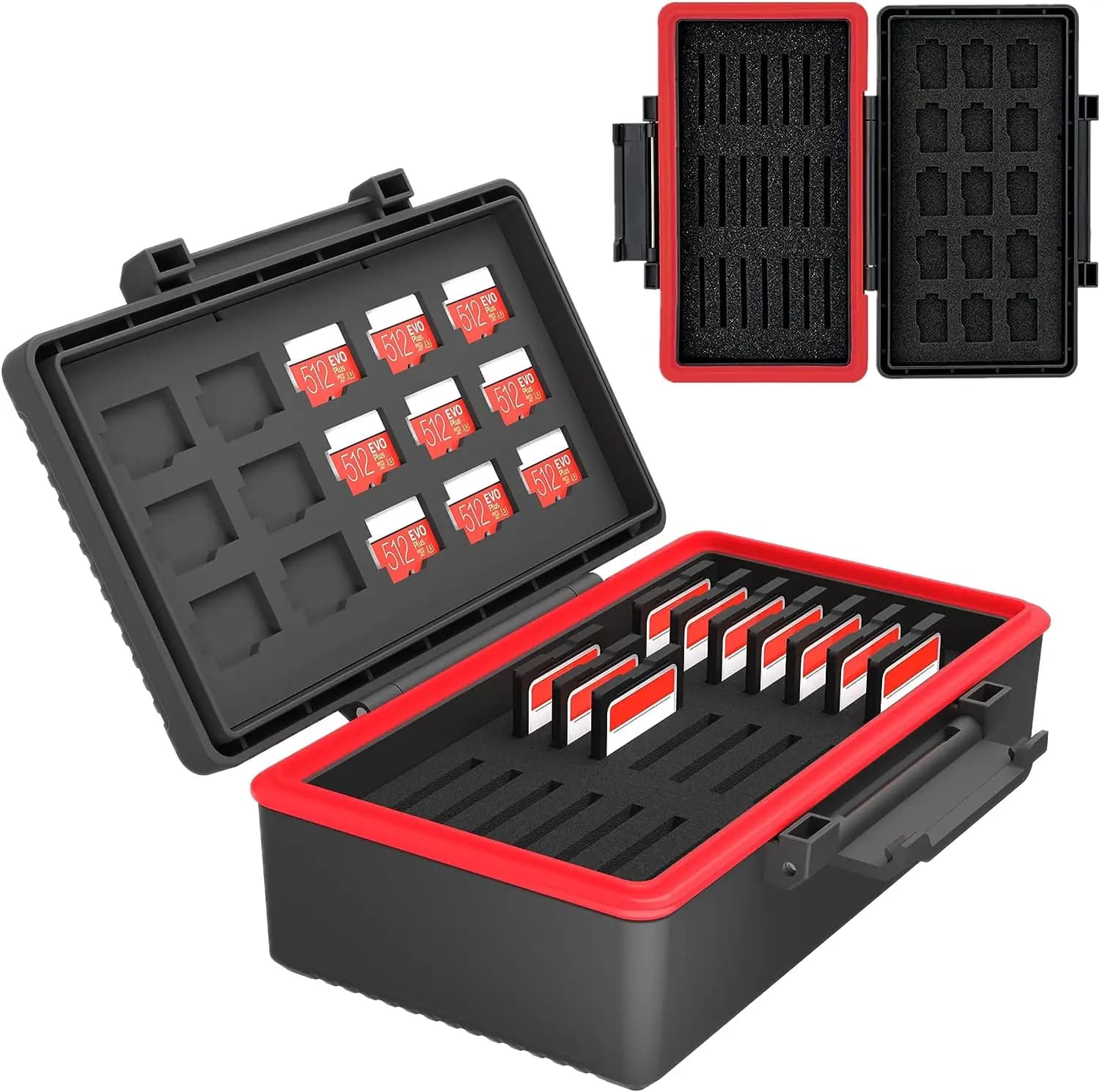 Custodia per scheda di memoria a 36 slot custodia antiurto resistente all'acqua per 21 schede di memoria SD/SDHC/SDXC e 15 schede MSD TF Microsd