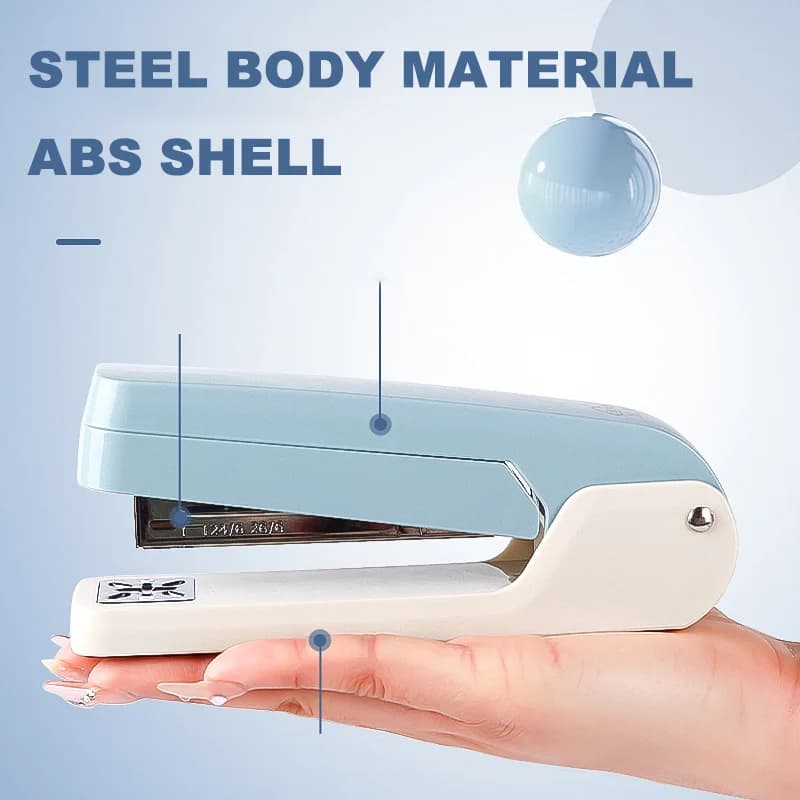 HUAJIE 360° Rotating Stapler, 3 Angles 45°/90°/Standard, Fits 24/6 & 26/6 Staples, Metal+ABS, Staples 25 Sheets