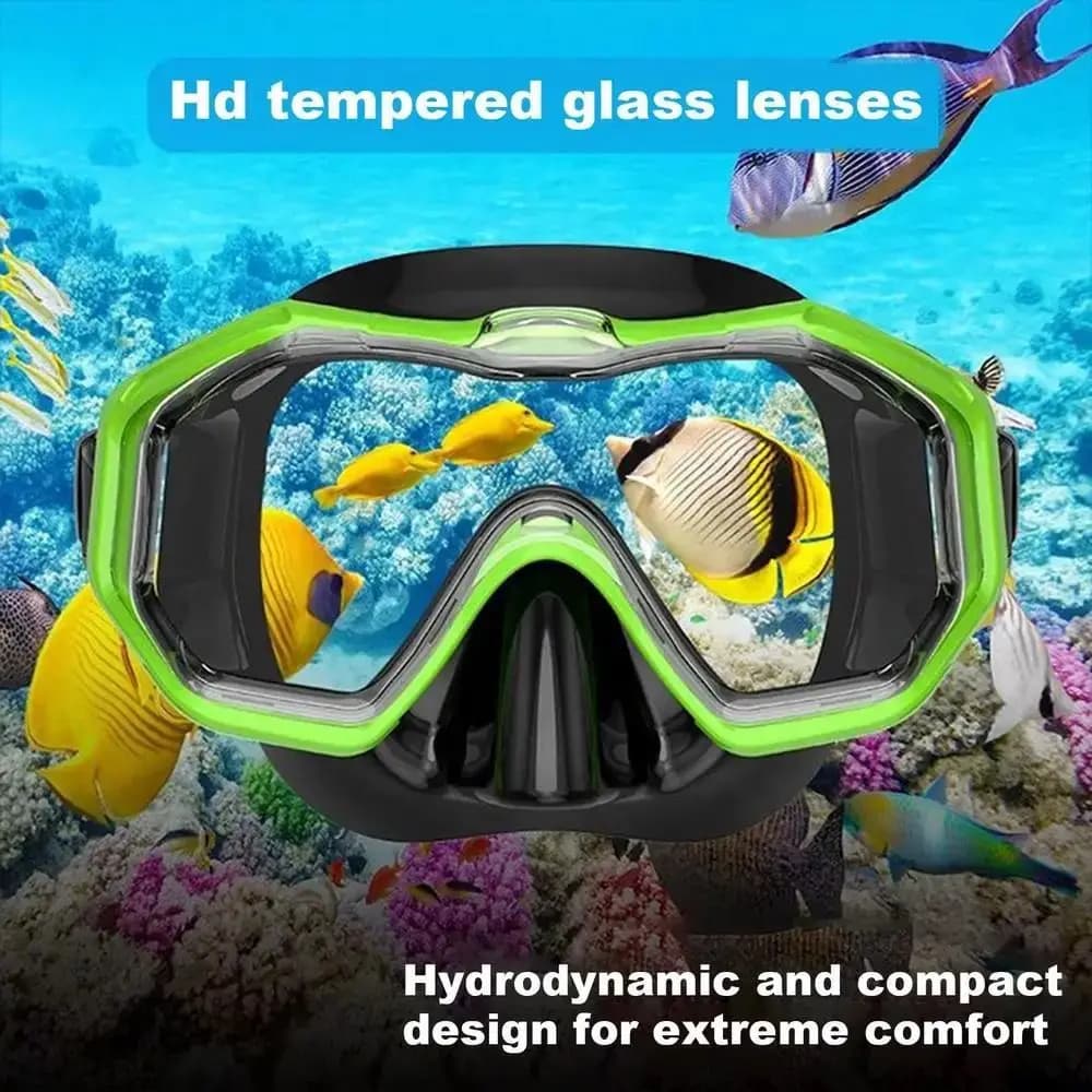 PC Glass Swim Goggles with Nose Cover Anti Fog Snorkel Swimming Goggles PVC Strap Anti-Leak Child Diving Mask Children/Adult