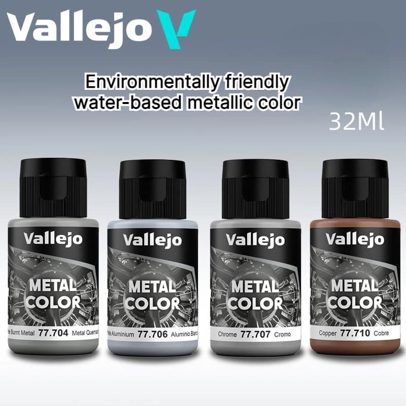 32ml Vallejo Metal Color Water-based Acrylic Metallic Airbrush Paint Hobby Pigment for Model Figure Airbrush Coloring