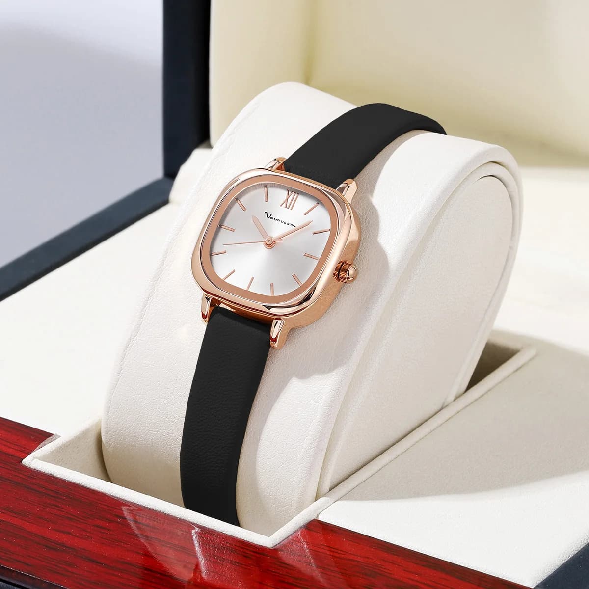 Fashionable square watch with mini pink gold dial Ladies watch with 3ATM reloj waterproof quartz movement