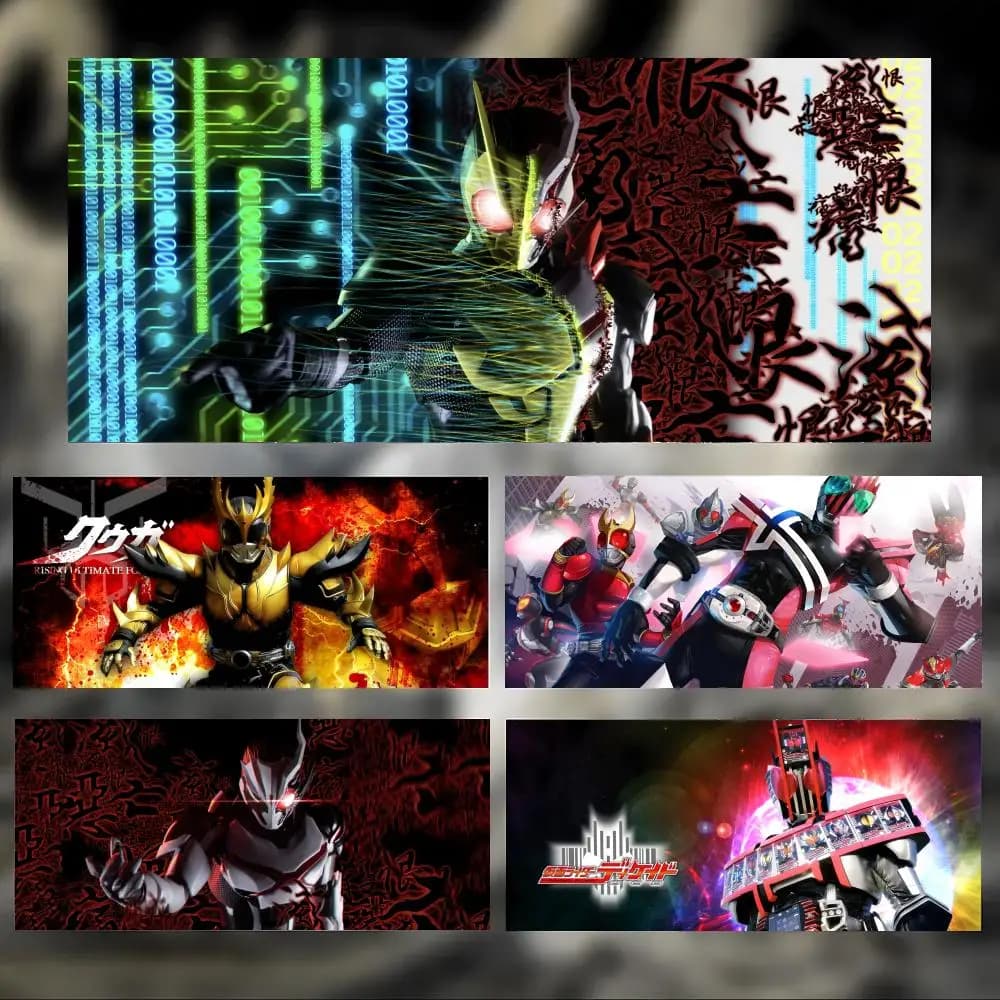 Tokusatsu Action M-Kamen Rider Mouse Pad Grande Tappetino da Gioco con Bordi Cuciti Tappetino da Scrivania Ispessito per PC