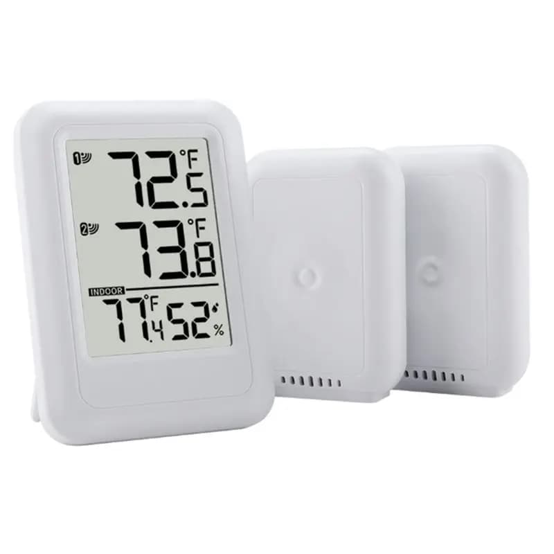 ABJN-Wireless Thermometer for Interior and Exterior, Electronic Digital Thermometer One-to-Two Multifunction for Home Use