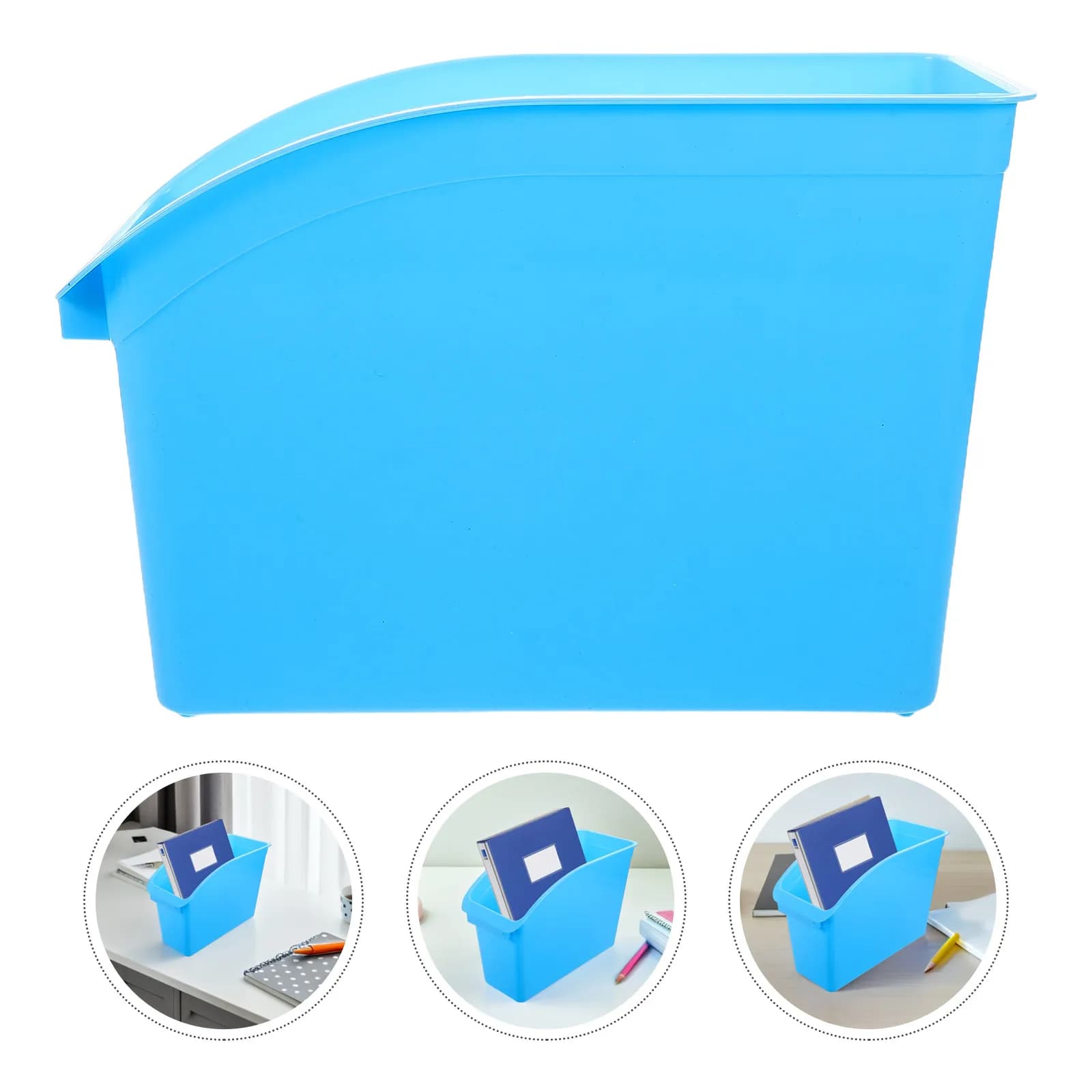 Plastic Vertical File Rack Large Capacity Recycling Bin Desktop Trash Can Organizer for Office Documents Books Magazines